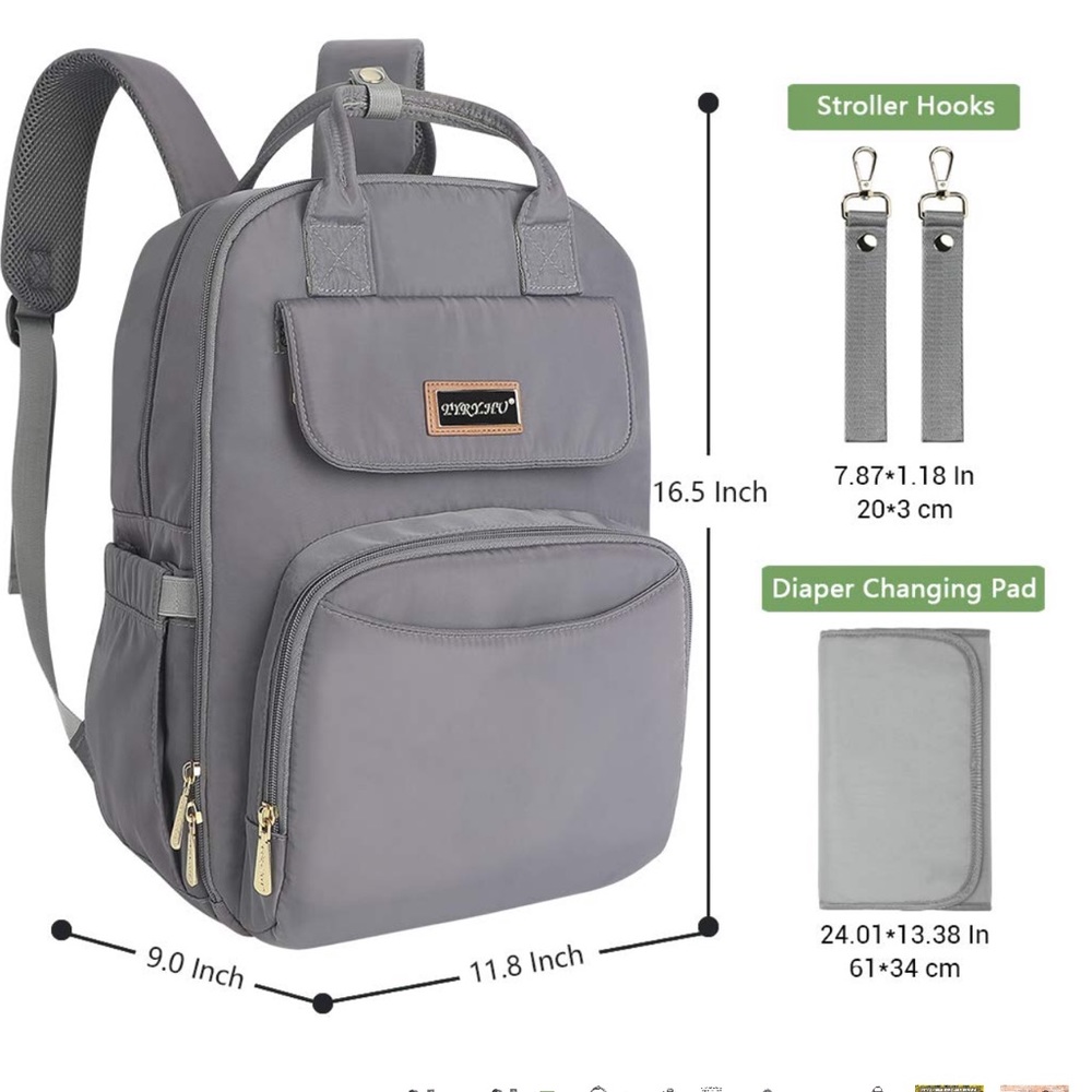 Diaper bag/backpack- grey